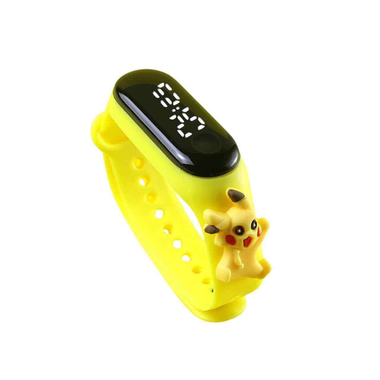 Детски Часовник Гривна Пикачу Ceas cu LED pentru copii, Pikachu, curea din silicon, galben - imagine 1