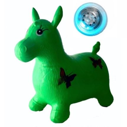 Calut gonflabil pentru sarit, muzical, verde