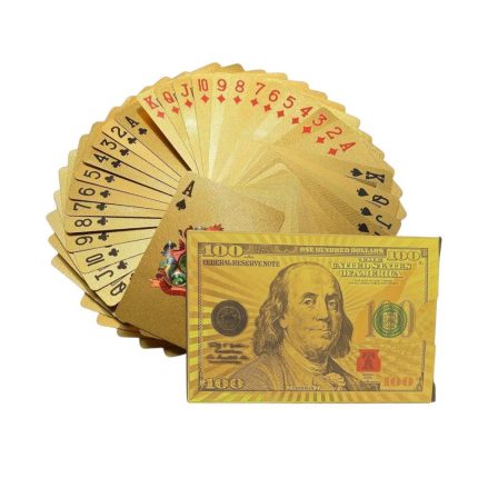 Set Carti de Joc, din Plastic, Model - Bancnote Aurii