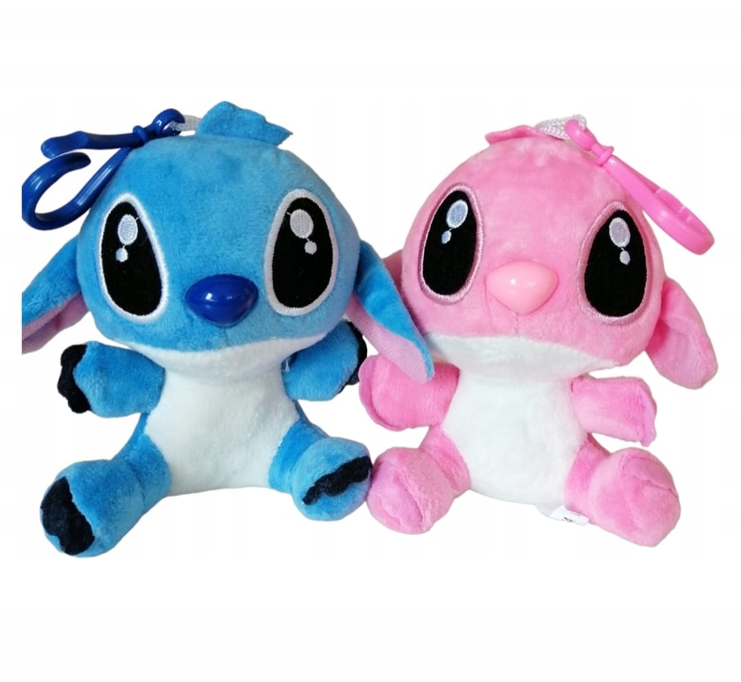 33da09d5c528823f4d280766158048d3.jpg Set 2 Jucarii breloc de Plus, Lilo & Stitch, 10 cm, Albastru/Roz, AYDE - imagine 1