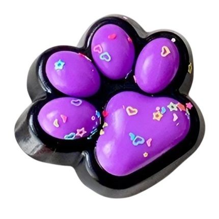 Jucarie antistres squishy, cu revenire lenta, model labuta de pisica cu sclipici, Squishi Pinch Family, mov