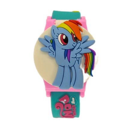 Ceas Jucarie pentru Copii, My Little Pony, Electronic cu Afisaj LCD si Capac Protectie, Multicolor, Silicon