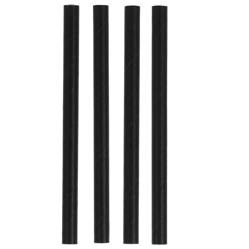 99236df20863bdc29a2c4c26213a28a9.jpg Set 50 paie, hartie, 12 cm, negru - imagine 1