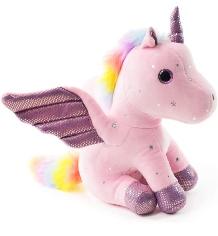 Jucarie de Plus, Unicorn cu aripi Roz, 30cm, ROZ, AYDE