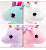 Jucarie de Plus, Unicorn cu aripi Roz, 30cm, ALB, AYDE - imagine 3