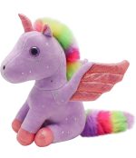 Jucarie de Plus, Unicorn cu aripi Roz, 30cm, MOV, AYDE - imagine 3