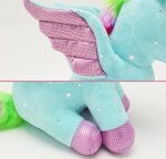 Jucarie de Plus, Unicorn cu aripi Roz, 30cm, Turcoaz, AYDE - imagine 5