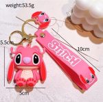 Breloc Fashion, AYDE, Angela din Lilo si Stitch, 5cm, Pentru Chei, Ideal Pentru Genti Si Ghiozdane, Roz - imagine 2