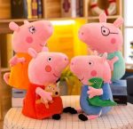 Set 4 jucarii de plus AYDE, Peppa Pig si familia, 20 cm - imagine 4
