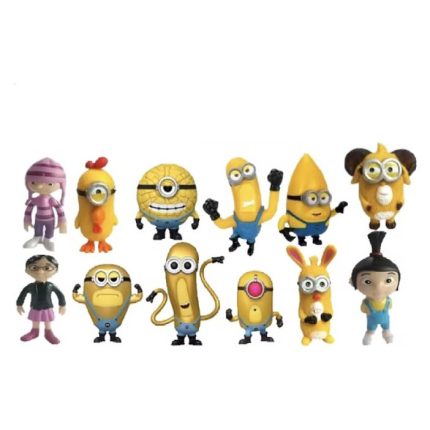 Set 12 Figurine, Minioni, Despicable Me 4, AYDE, multicolor, 3 cm - 6 cm