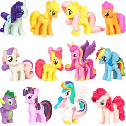 Set de figurine My Little Pony, Micii ponei, 12 bucati, PVC, multicolor