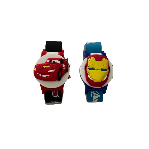 c037f5b63ad66047769697ed4cc967d8.png Set 2 ceasuri copii cu Mcqueen si Avengers model 3D Multicolor - imagine 1