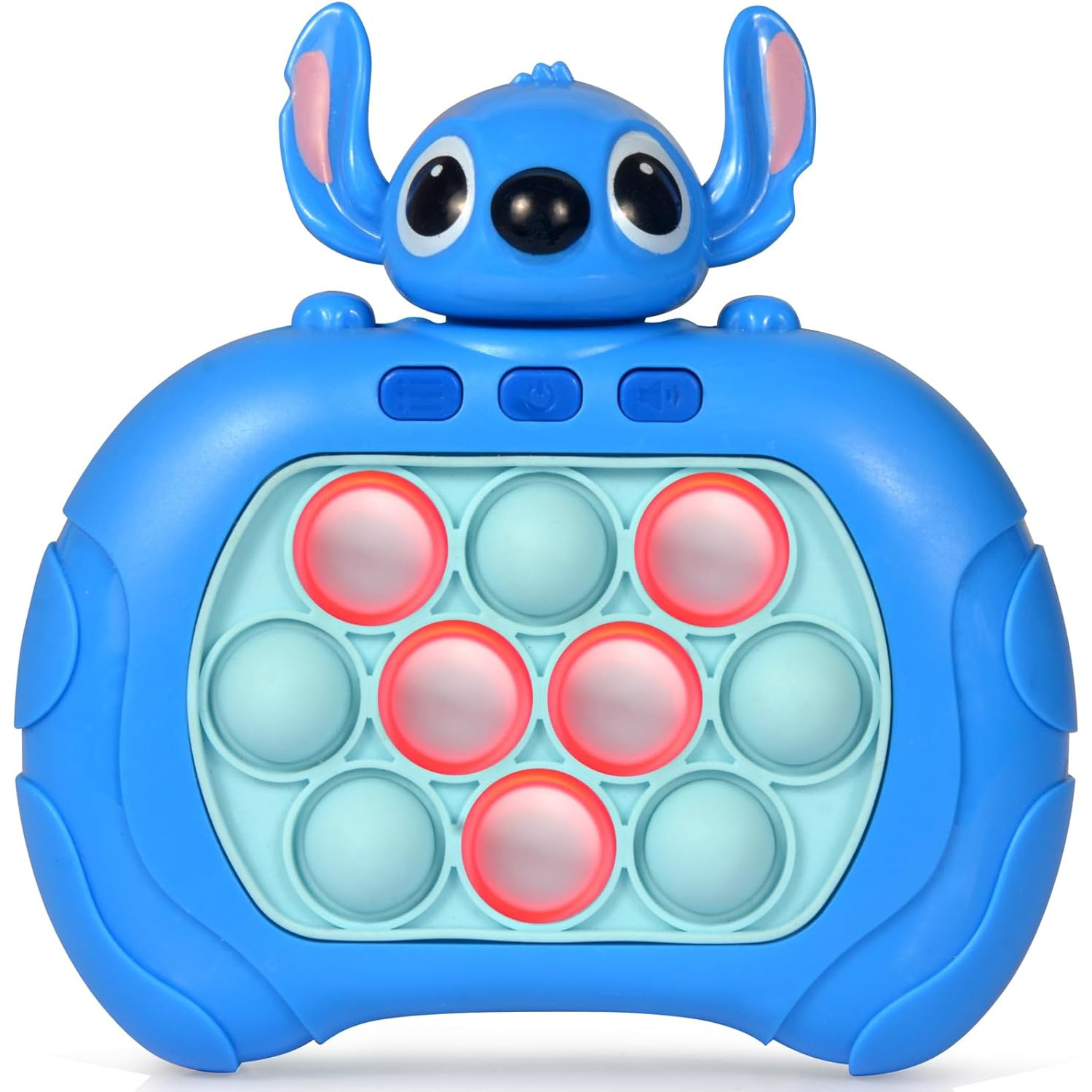 c318cd1de42716ed91fad8da6aad4873.jpg Joc interactiv Pop-It Electronic/Consola, antistres, cu sunete si lumini, Stitch Albastru - imagine 1