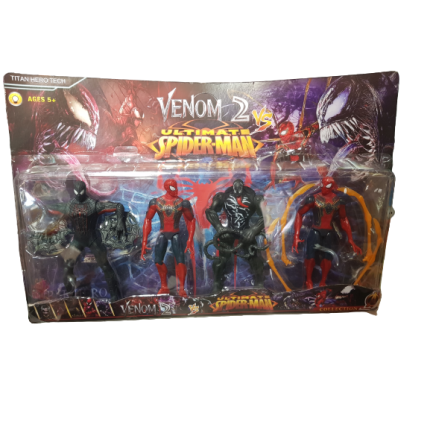Figurina Venom, Plastic, 4 piese, Multicolor