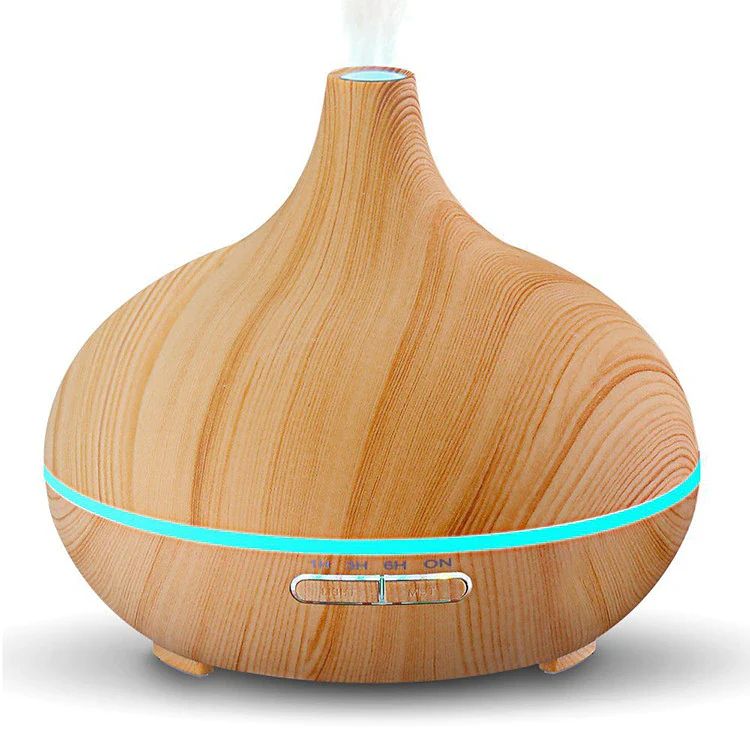 e8e2a8ad852e80fcfa36df6b5184cbca.jpg Umidificator/Difuzor aromatizator lemn natur, 7 culori programabil, oprire automata - imagine 1