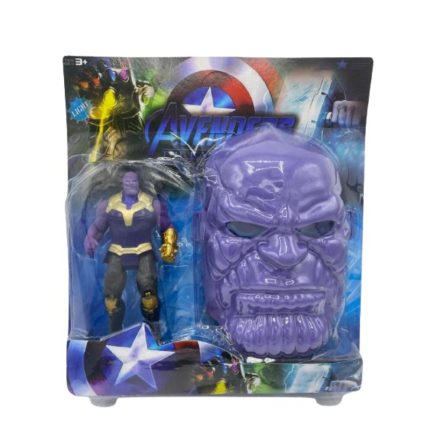 Set masca cu lumina si figurina Thanos, 20 cm, mov, 3 ani+
