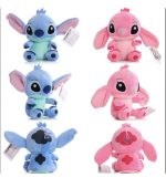 Set 2 Jucarii Din Plus AYDE, din desenele animate cu Lilo si Stitch, Detalii Brodate, Inaltime 20 Cm, Varsta +1, Culoare Albastru/Roz - imagine 2
